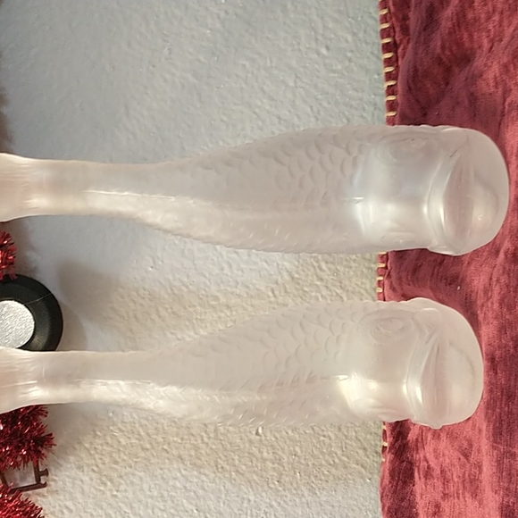 Vintage 1950s Frosted Italian  KOI Fish Decanter Vases - Picture 2 of 5